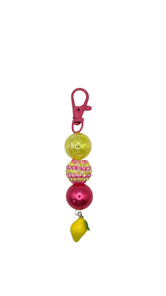 Pink Lemonade Beaded Charm