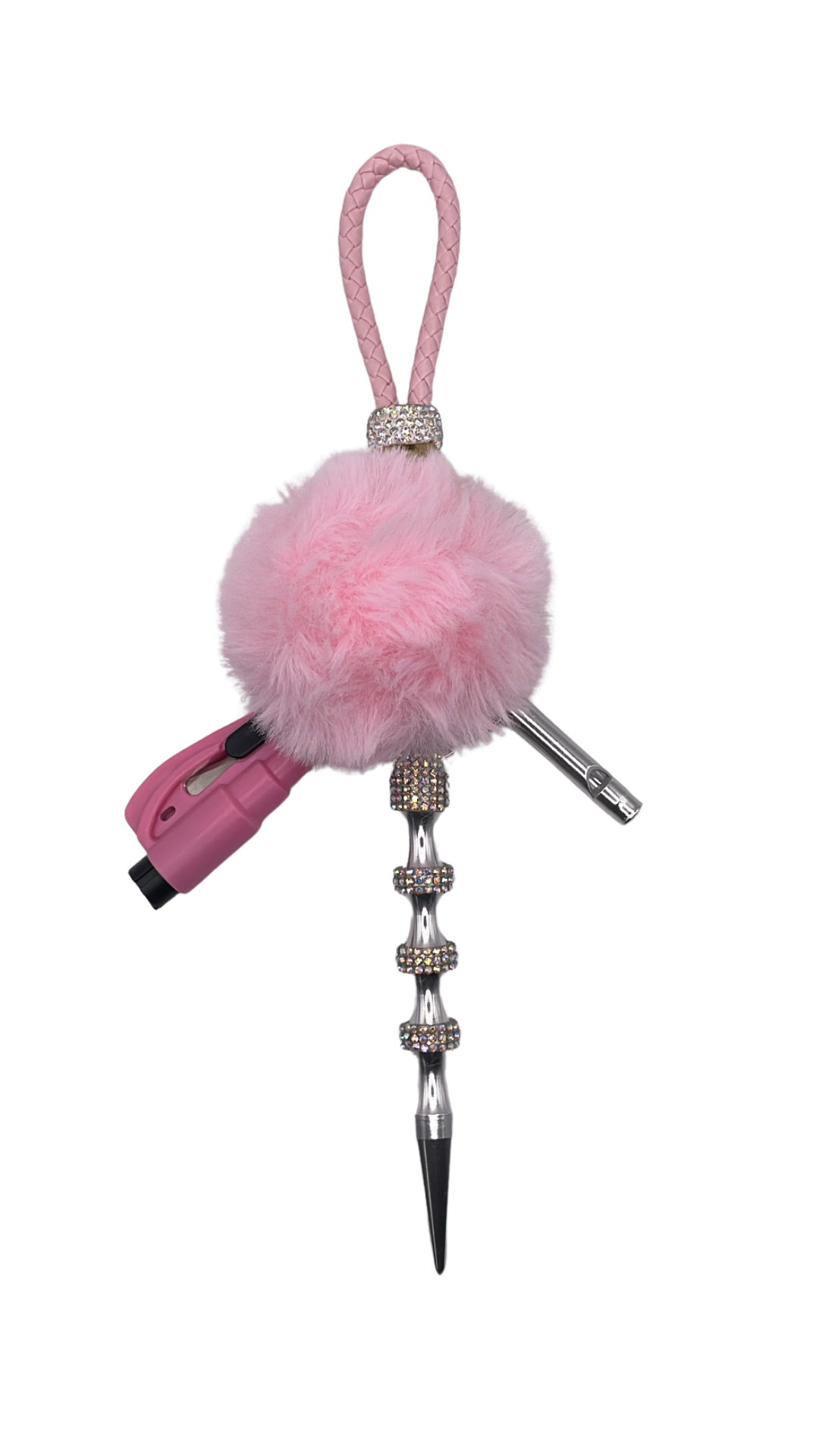 Pink Tiffany Braided Keychain