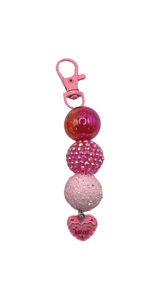 Pink Velvet  Beaded Charm