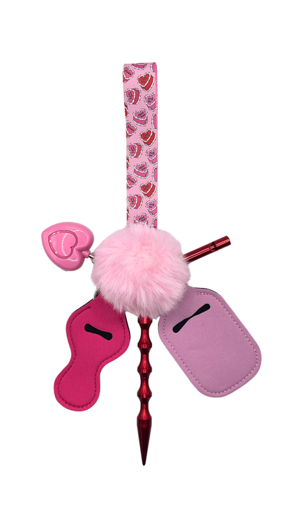 Pink Velvet Keychain