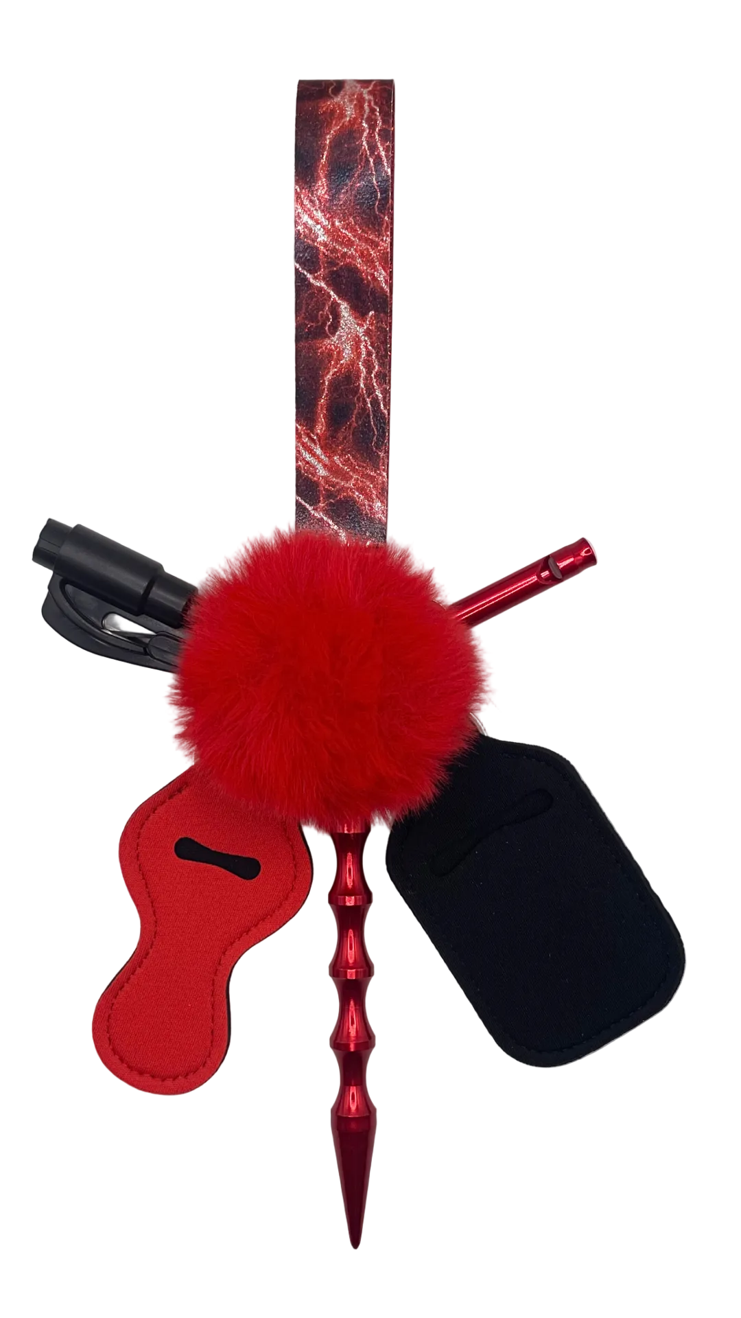 Red Lightning Bolt Keychain