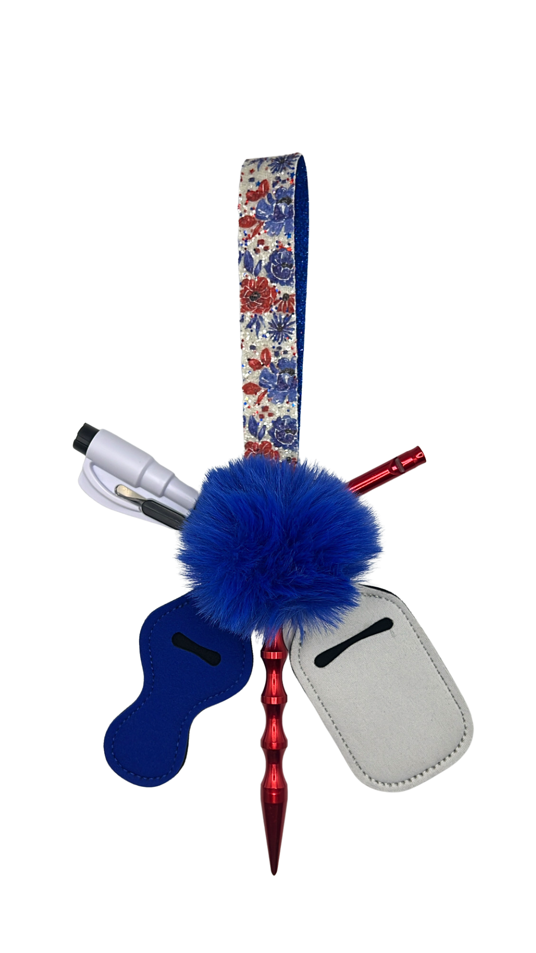 Red, White, and Bloom Keychain