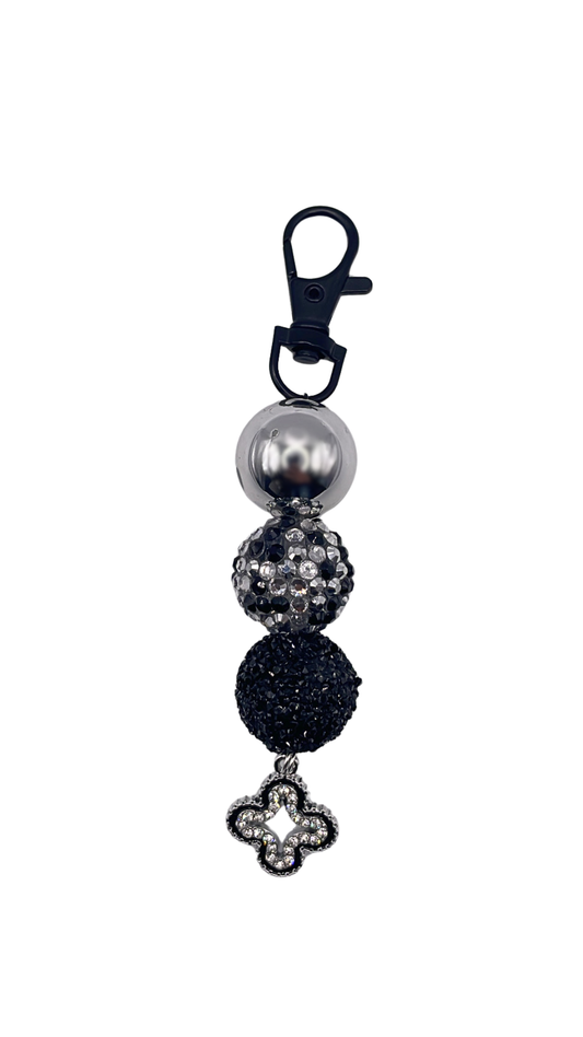 Shimmering Ebony Beaded Charm