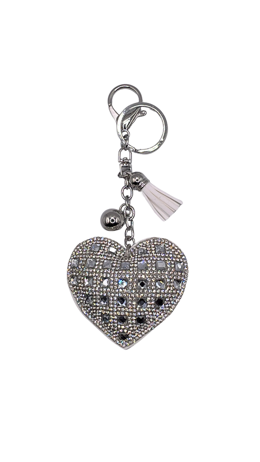 Square Bling Heart Charm