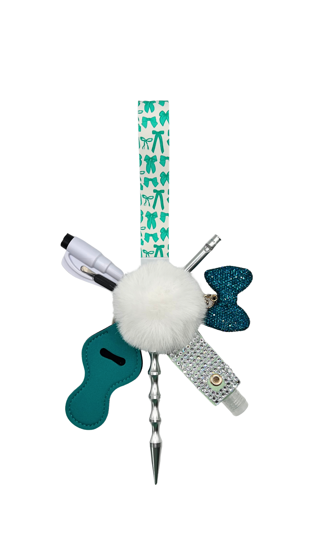 Teal Bow Ties Keychain