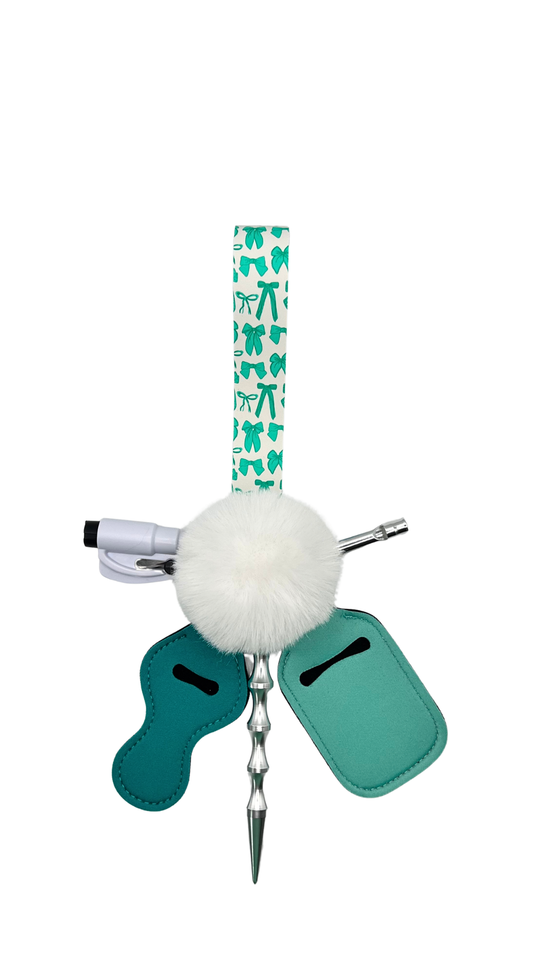 Teal Bow Ties Keychain