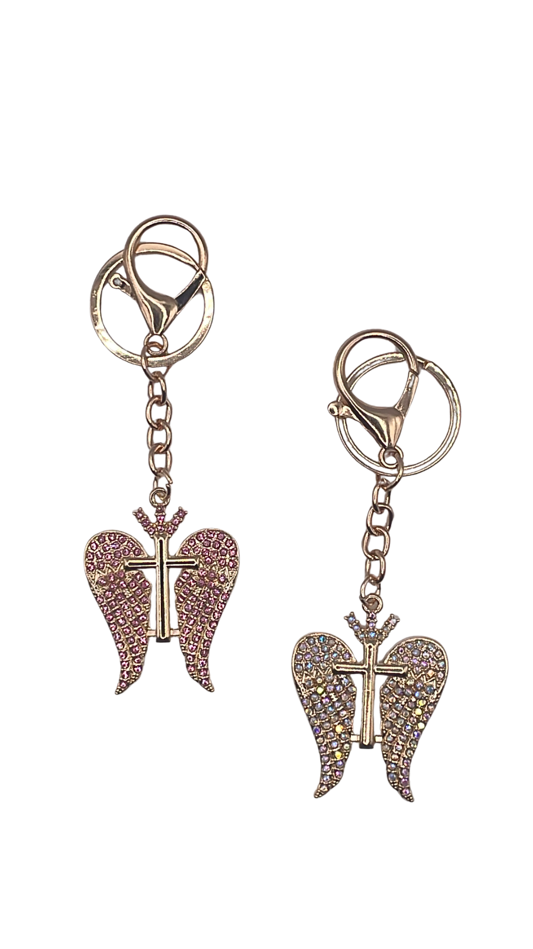 Bling Winged Cross Charm